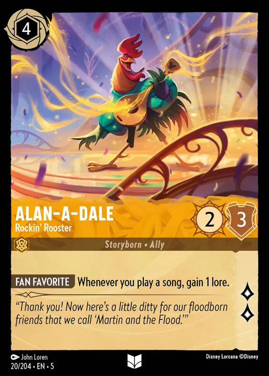 Alan-a-Dale - Rockin' Rooster - 20/204 - Uncommon - Shimmering Skies - Disney Lorcana