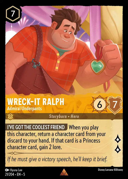 Wreck-It Ralph - Admiral Underpants - 21/204 - Rare - Shimmering Skies - Disney Lorcana