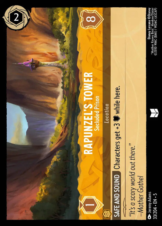 Rapunzel's Tower - Secluded Prison - 33/204 - Uncommon - Shimmering Skies - Disney Lorcana