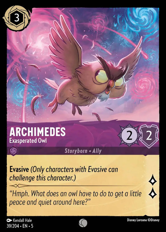 Archimedes - Exasperated Owl - 39/204 - Common - Shimmering Skies - Disney Lorcana