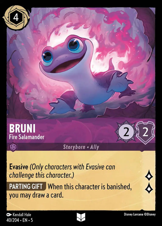 Bruni - Fire Salamander - 40/204 - Uncommon - Shimmering Skies - Disney Lorcana