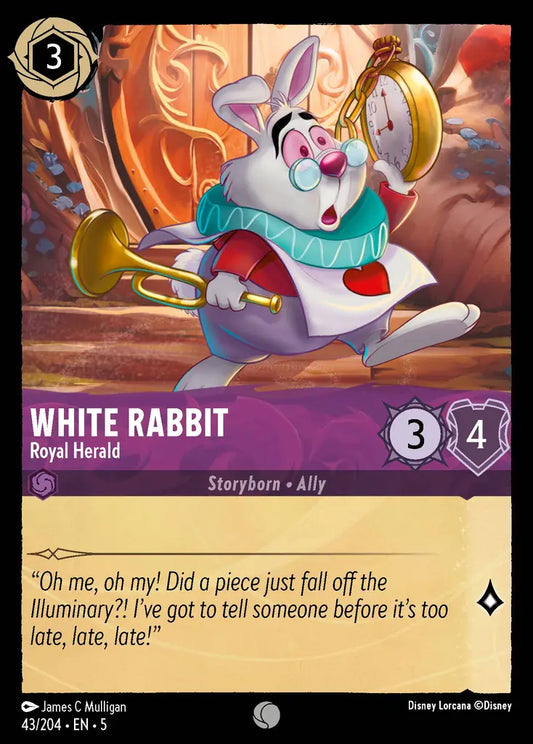 White Rabbit - Royal Herald - 43/204 - Common - Shimmering Skies - Disney Lorcana