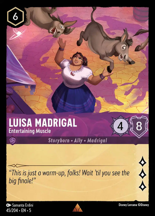 Luisa Madrigal - Entertaining Muscle - 45/204 - Rare - Shimmering Skies - Disney Lorcana