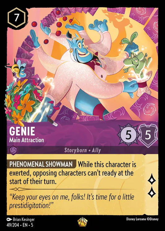 Genie - Main Attraction - 49/204 - Legendary - Shimmering Skies - Disney Lorcana