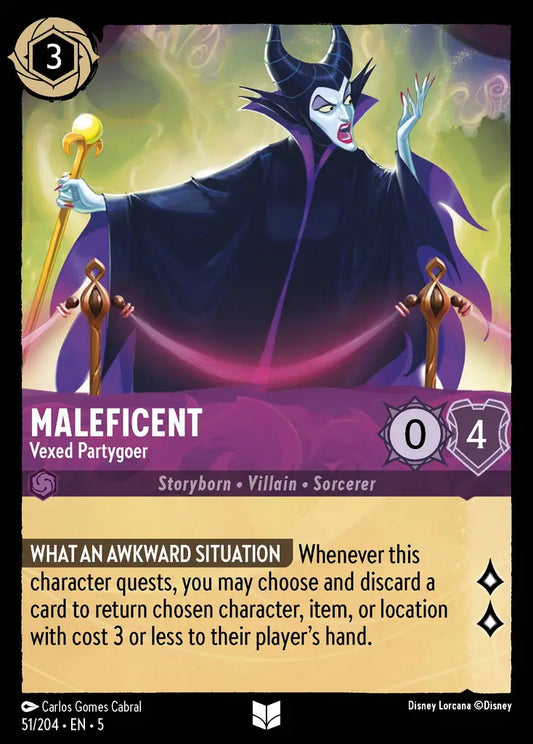 Maleficent - Vexed Partygoer - 51/204 - Uncommon - Shimmering Skies - Disney Lorcana