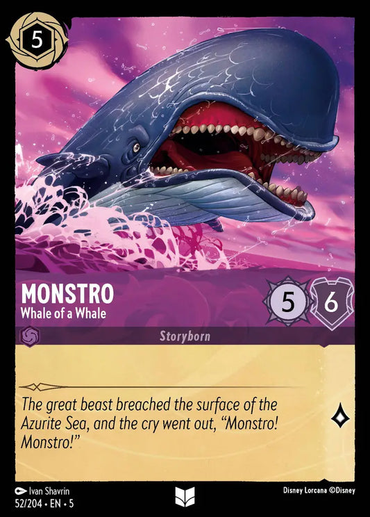 Monstro - Whale of a Whale - 52/204 - Uncommon - Shimmering Skies - Disney Lorcana