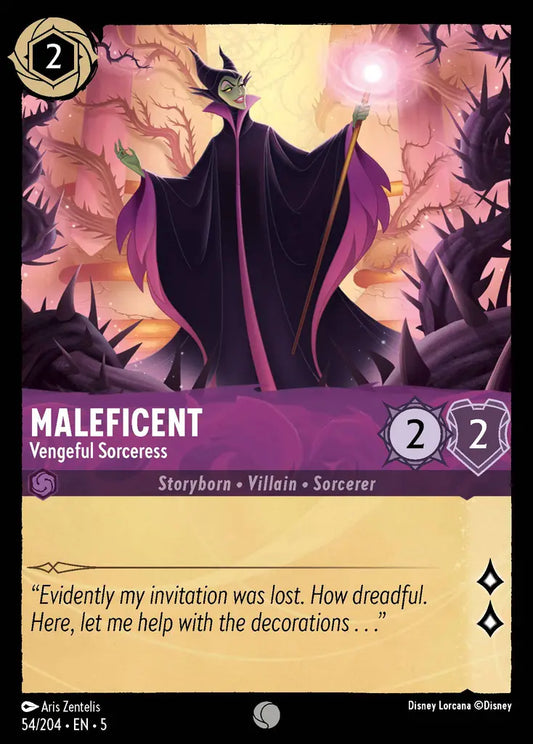 Maleficent - Vengeful Sorceress - 54/204 - Common - Shimmering Skies - Disney Lorcana