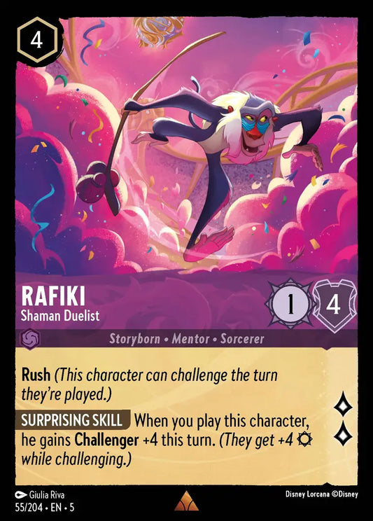 Rafiki - Shaman Duelist - 55/204 - Rare - Shimmering Skies - Disney Lorcana