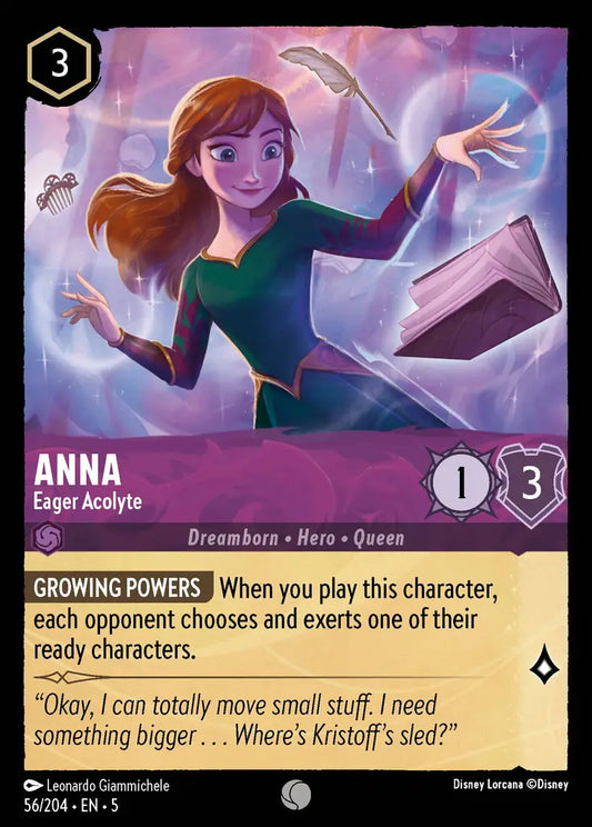 Anna - Eager Acolyte - 56/204 - Common - Shimmering Skies - Disney Lorcana