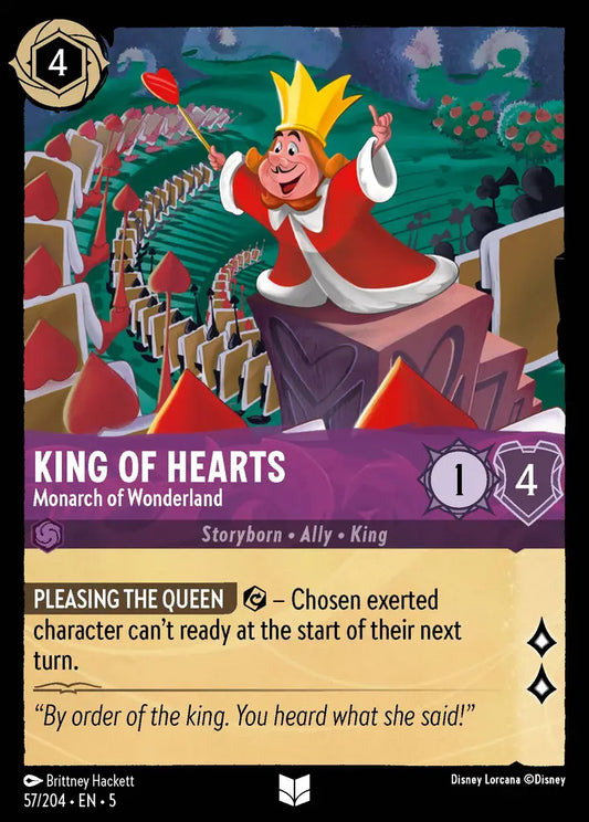 King of Hearts - Monarch of Wonderland - 57/204 - Uncommon - Shimmering Skies - Disney Lorcana