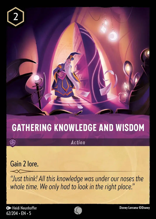 Gathering Knowledge and Wisdom - 62/204 - Common - Shimmering Skies - Disney Lorcana