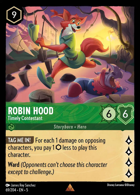Robin Hood - Timely Contestant - 69/204 - Rare - Shimmering Skies - Disney Lorcana