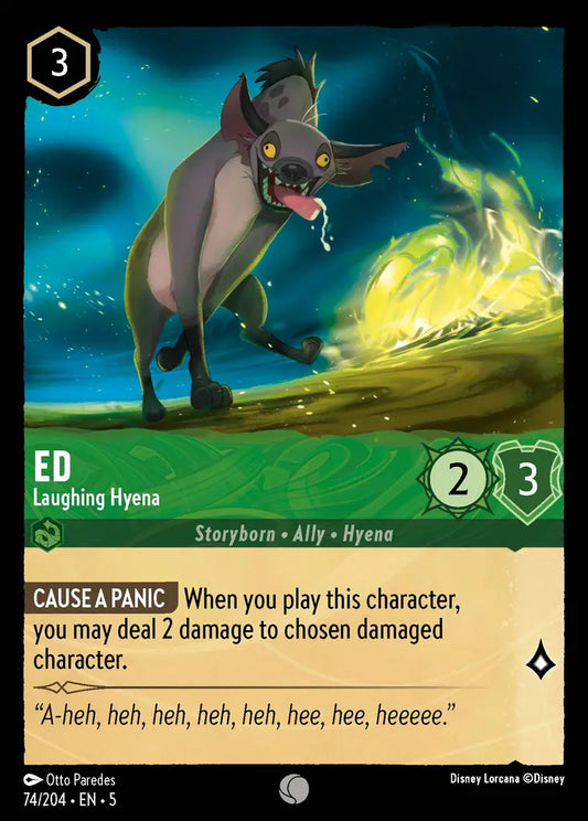 Ed - Laughing Hyena - 74/204 - Common - Shimmering Skies - Disney Lorcana