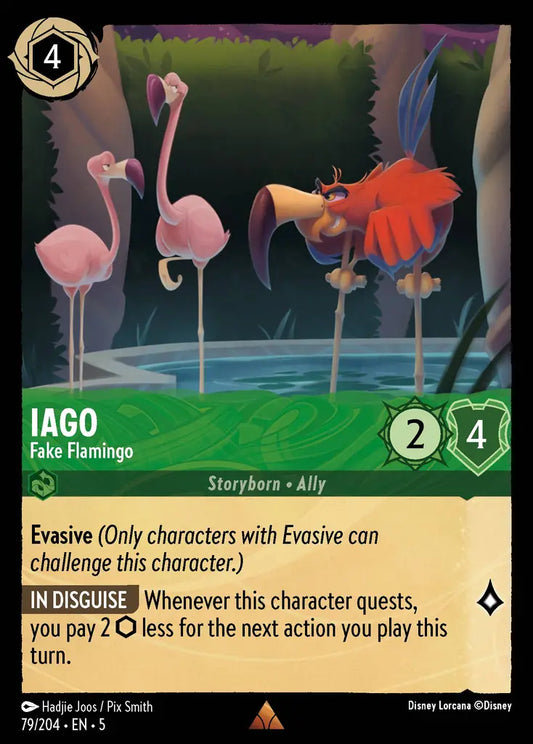 Iago - Fake Flamingo - 79/204 - Rare - Shimmering Skies - Disney Lorcana