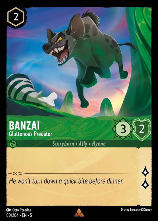 Banzai - Gluttonous Predator - 80/204 - Rare - Shimmering Skies - Disney Lorcana