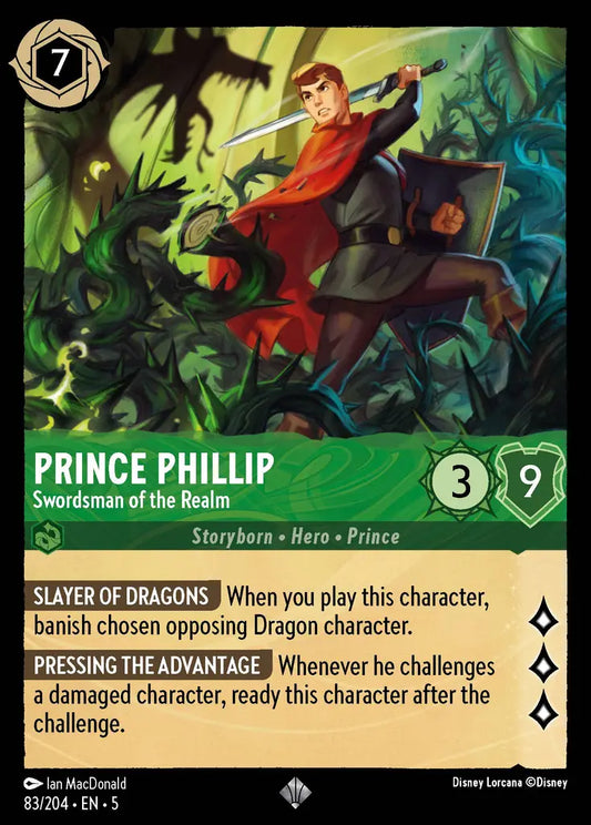 Prince Phillip - Swordsman of the Realm - 83/204 - Super Rare - Shimmering Skies - Disney Lorcana