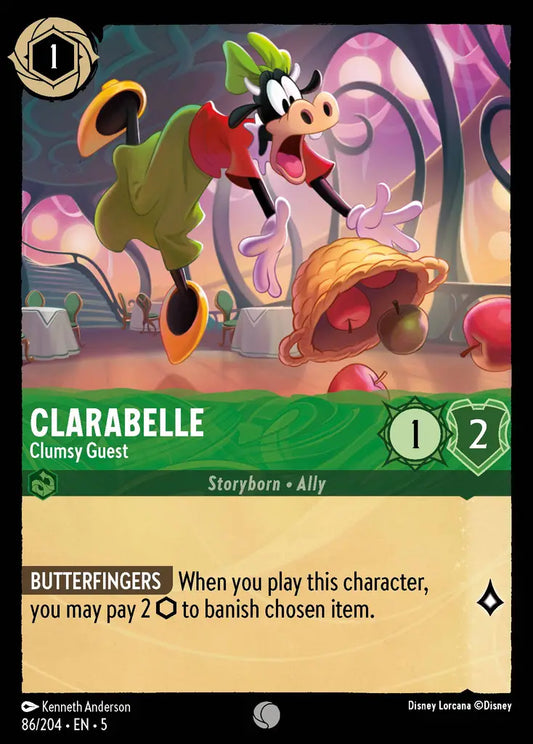 Clarabelle - Clumsy Guest - 86/204 - Common - Shimmering Skies - Disney Lorcana