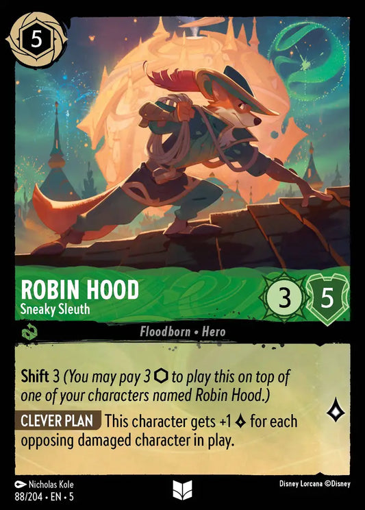 Robin Hood - Sneaky Sleuth - 88/204 - Uncommon - Shimmering Skies - Disney Lorcana