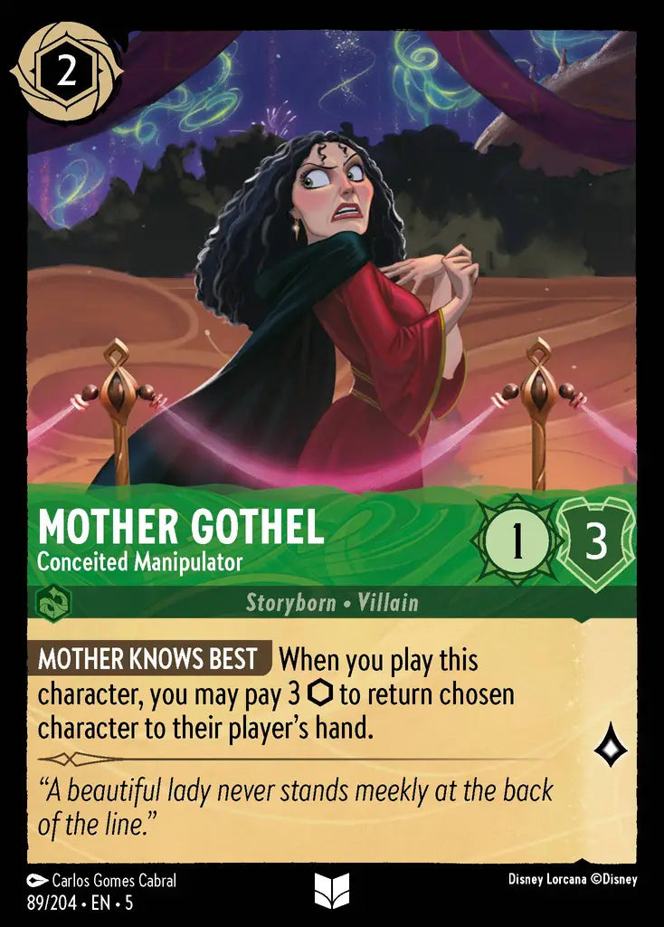 Mother Gothel - Conceited Manipulator - 89/204 - Uncommon - Shimmering Skies - Disney Lorcana
