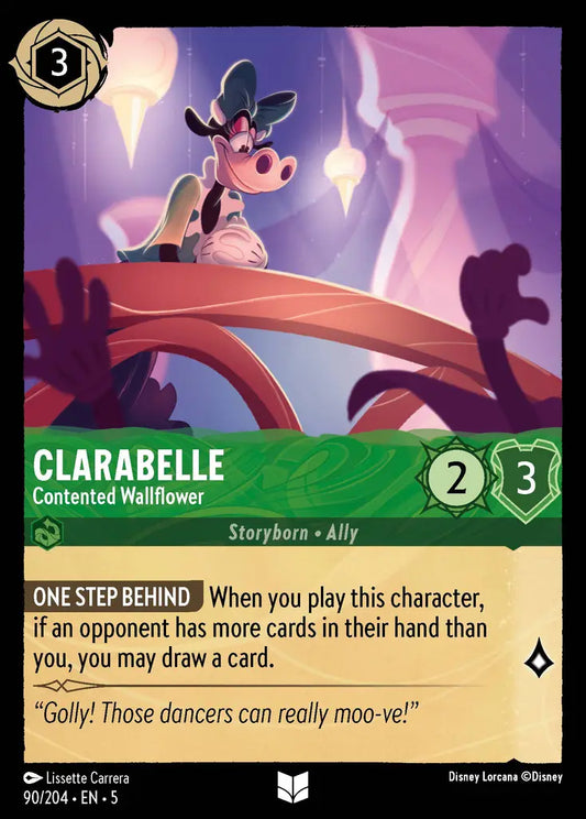 Clarabelle - Contented Wallflower - 90/204 - Uncommon - Shimmering Skies - Disney Lorcana