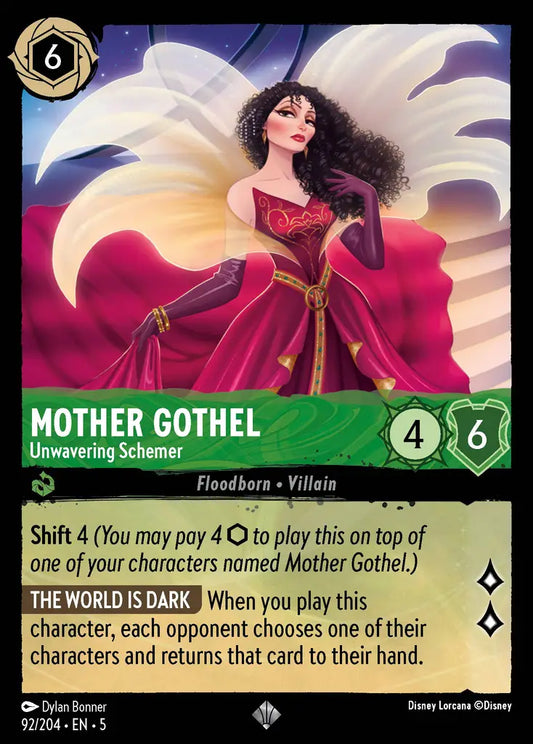 Mother Gothel - Unwavering Schemer - 92/204 - Super Rare - Shimmering Skies - Disney Lorcana