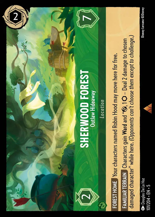 Sherwood Forest - Outlaw Hideaway - 101/204 - Rare - Shimmering Skies - Disney Lorcana