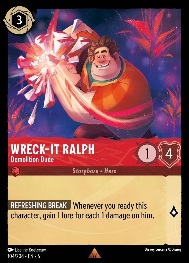 Wreck-It Ralph - Demolition Dude - 104/204 - Rare - Shimmering Skies - Disney Lorcana