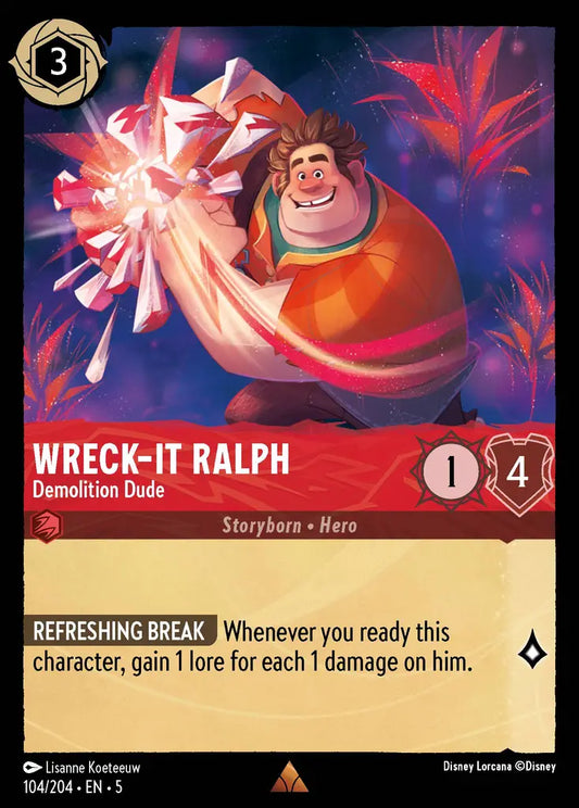 Wreck-It Ralph - Demolition Dude - 104/204 - Rare - Shimmering Skies - Disney Lorcana