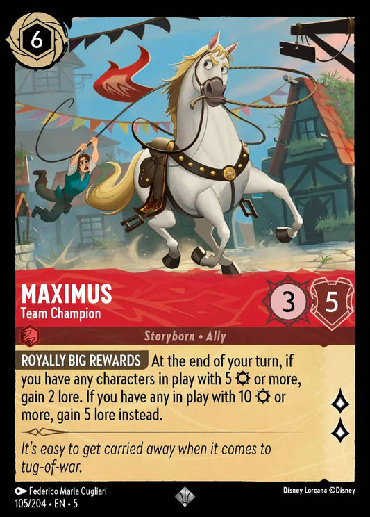 Maximus - Team Champion - 105/204 - Super Rare - Shimmering Skies - Disney Lorcana