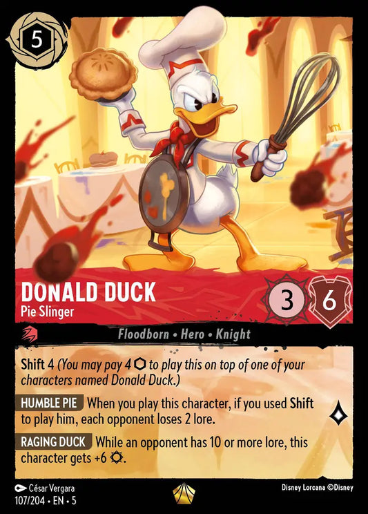 Donald Duck - Pie Slinger - 107/204 - Legendary - Shimmering Skies - Disney Lorcana