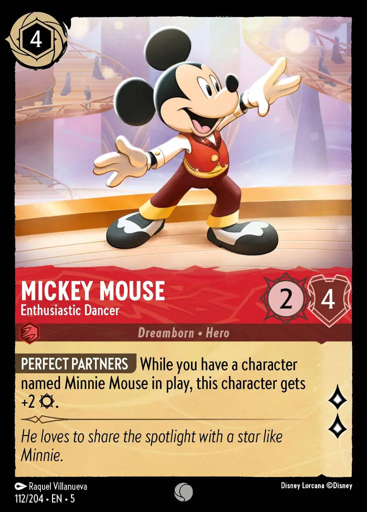 Mickey Mouse - Enthusiastic Dancer - 112/204 - Common - Shimmering Skies - Disney Lorcana