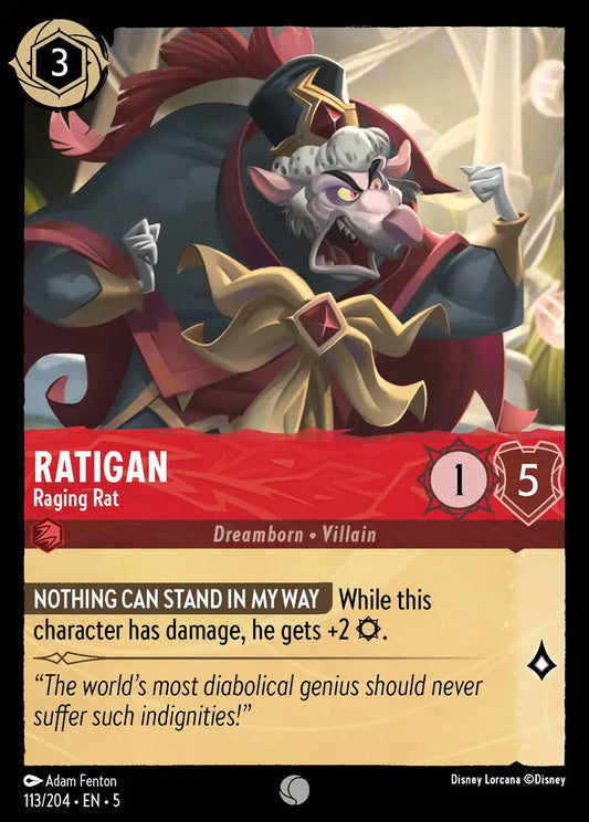 Ratigan - Raging Rat - 113/204 - Common - Shimmering Skies - Disney Lorcana