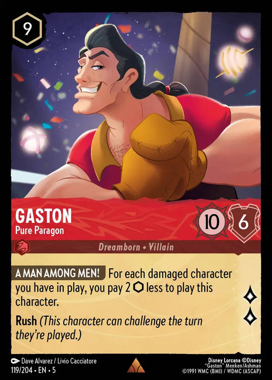 Gaston - Pure Paragon - 119/204 - Rare - Shimmering Skies - Disney Lorcana