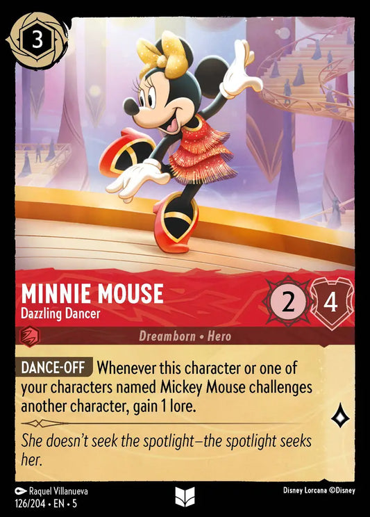Minnie Mouse - Dazzling Dancer - 126/204 - Uncommon - Shimmering Skies - Disney Lorcana