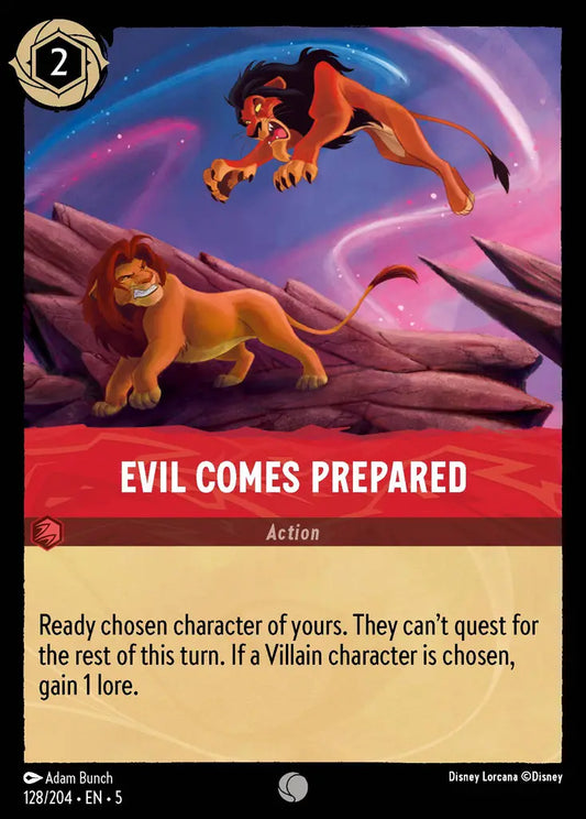 Evil Comes Prepared - 128/204 - Common - Shimmering Skies - Disney Lorcana