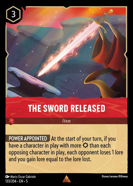 The Sword Released - 133/204 - Rare - Shimmering Skies - Disney Lorcana