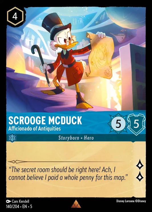 Scrooge McDuck - Afficionado of Antiquities - 140/204 - Rare - Shimmering Skies - Disney Lorcana