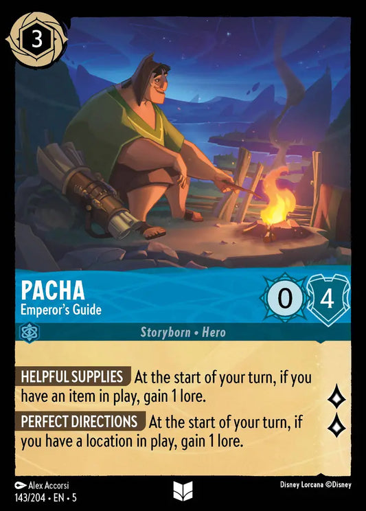 Pacha - Emperor's Guide - 143/204 - Uncommon - Shimmering Skies - Disney Lorcana