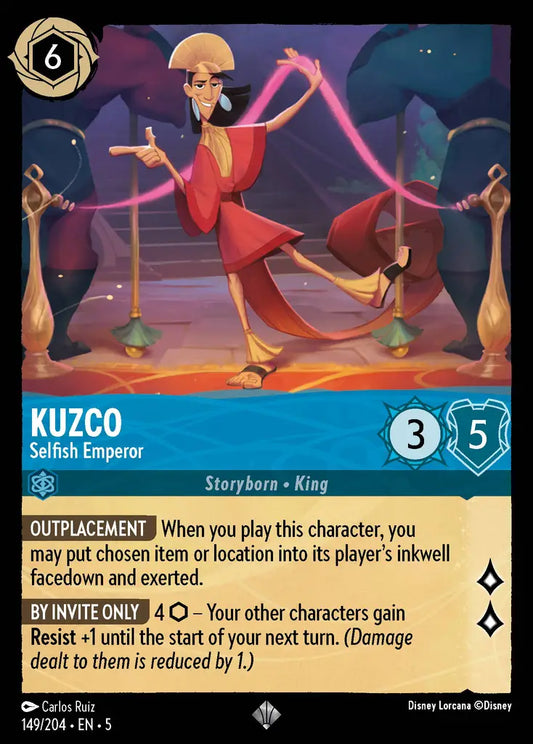 Kuzco - Selfish Emperor - 149/204 - Super Rare - Shimmering Skies - Disney Lorcana
