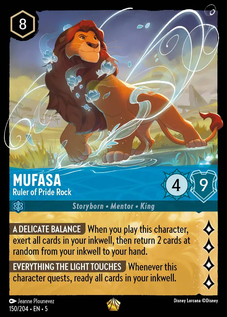 Mufasa - Ruler of Pride Rock - 150/204 - Legendary - Shimmering Skies - Disney Lorcana