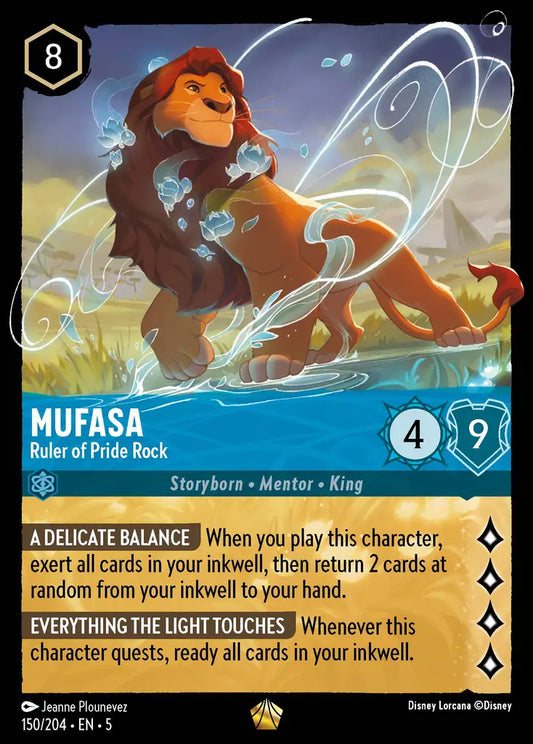 Mufasa - Ruler of Pride Rock - 150/204 - Legendary - Shimmering Skies - Disney Lorcana
