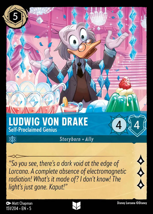 Ludwig von Drake - Self Proclaimed Genius - 151/204 - Uncommon - Shimmering Skies - Disney Lorcana