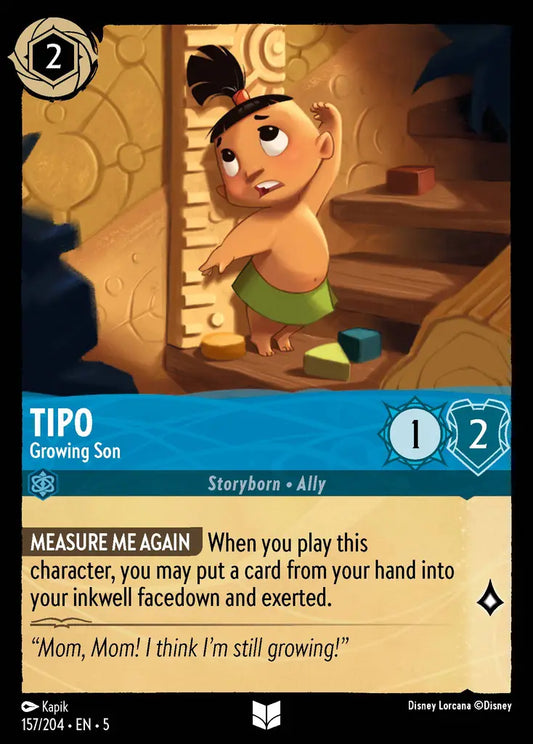 Tipo - Growing Son - 157/204 - Uncommon - Shimmering Skies - Disney Lorcana