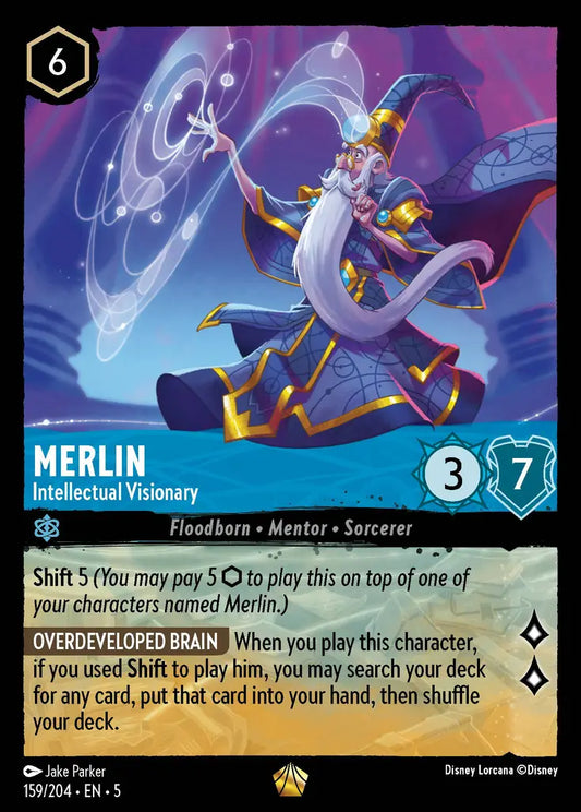 Merlin - Intellectual Visionary - 159/204 - Legendary - Shimmering Skies - Disney Lorcana