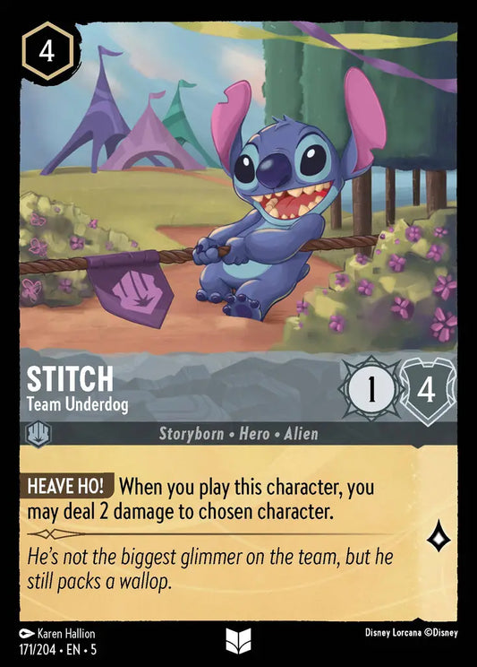 Stitch - Team Underdog - 171/204 - Uncommon - Shimmering Skies - Disney Lorcana
