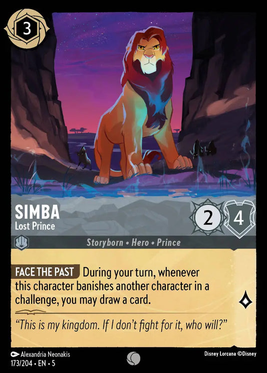 Simba - Lost Prince - 173/204 - Common - Shimmering Skies - Disney Lorcana