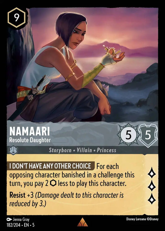 Namaari - Resolute Daughter - 182/204 - Rare - Shimmering Skies - Disney Lorcana