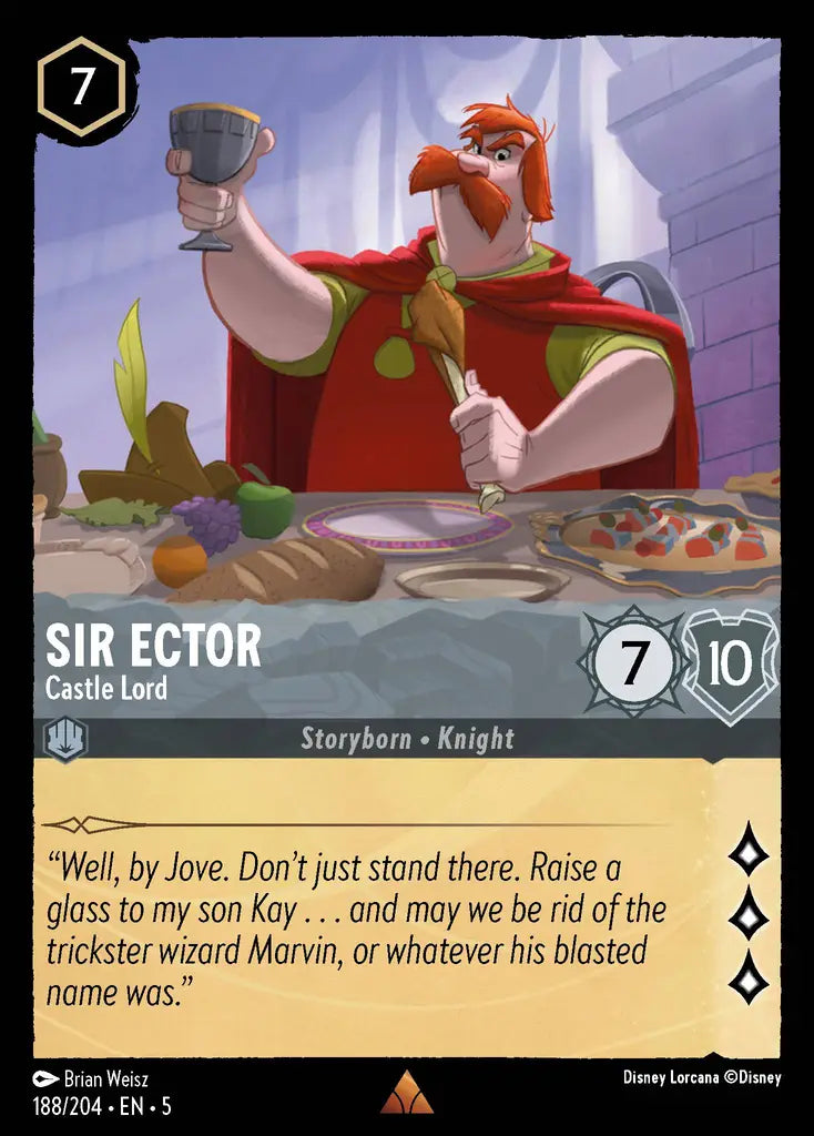 Sir Ector - Castle Lord - 188/204 - Rare - Shimmering Skies - Disney Lorcana