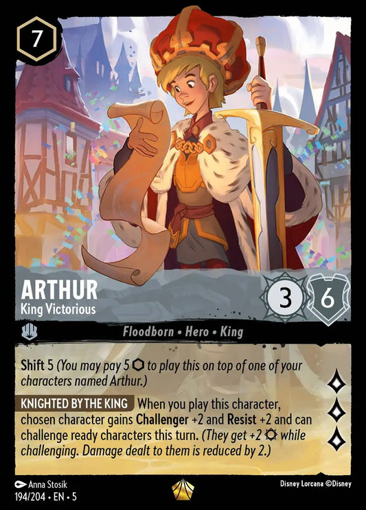 Arthur - King Victorious - 194/204 - Legendary - Shimmering Skies - Disney Lorcana