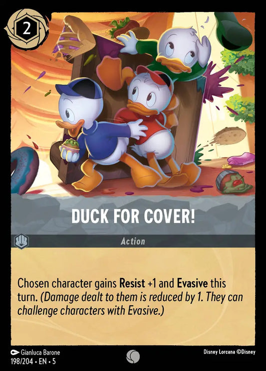 Duck for Cover! - 198/204 - Common - Shimmering Skies - Disney Lorcana